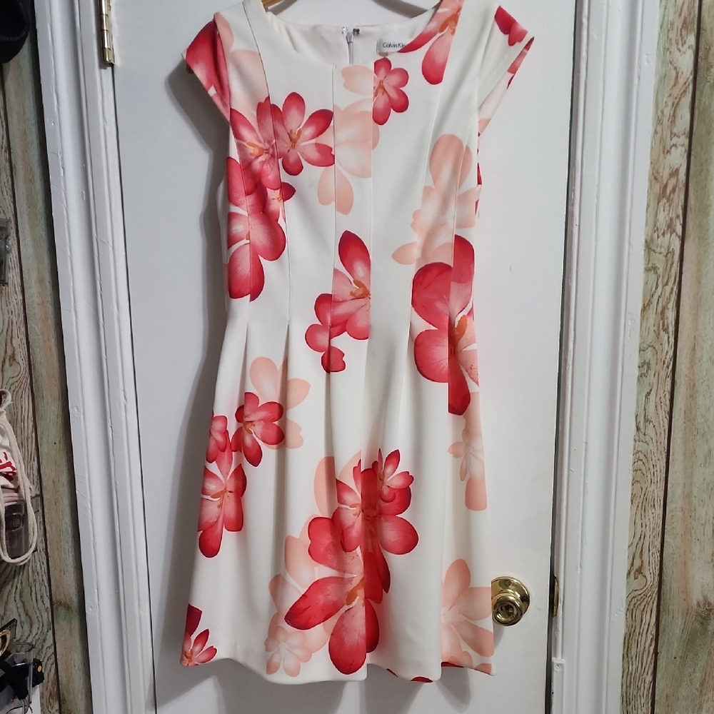 Calvin Klein Kids Dress in Red and White Floral